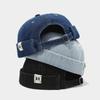 Outdoor Washed Denim Brimless Docker Cap Cotton Solid Color Vintage Dome Hat Adjustable Skullies Cap Boy Girls