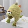 New children's hats autumn and winter ear protectors thickened cute plush dinosaur boys and girls warm knitted wool hats