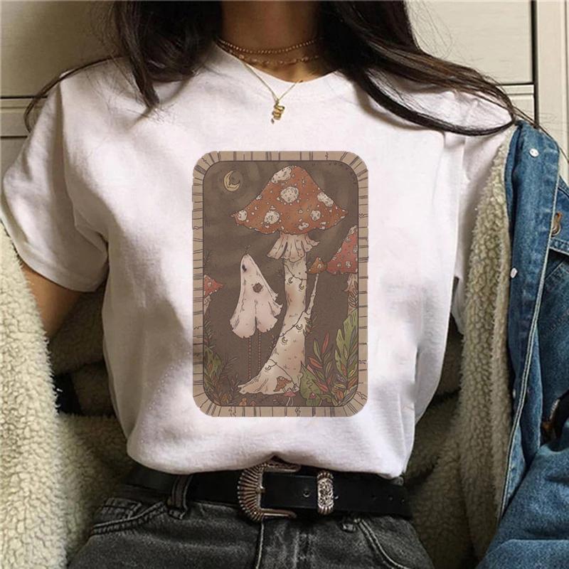 Magic In All Tarot Print T-Shirt Kawaii Magic Cat Printed Tshirt Astronomy Tee Shirt Top Aesthetic Women Hippie Bohemian Tshirt