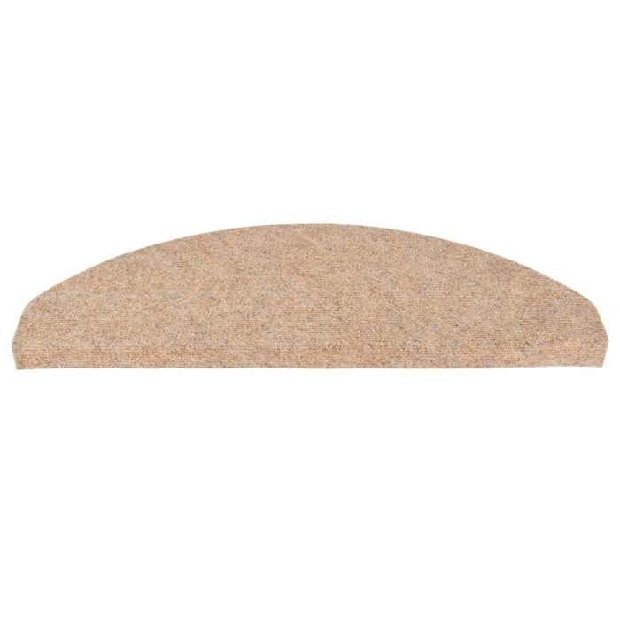 VidaXL Tapis d'escalier auto-adhésifs 30 pcs beige 65x22,5x3,5 cm, bande de roulement, tapis de bande de roulement 3365897