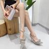 Fashion Eilyken New PVC Transparent Women Pumps Sexy Butterfly-knot CRYSTAL High Heels Pointed Toe Wedding Prom Sandals Spring Shoes