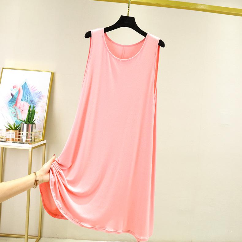 

Летнее модальное платье миди без рукавов для беременных больших размеров 2XL розовый