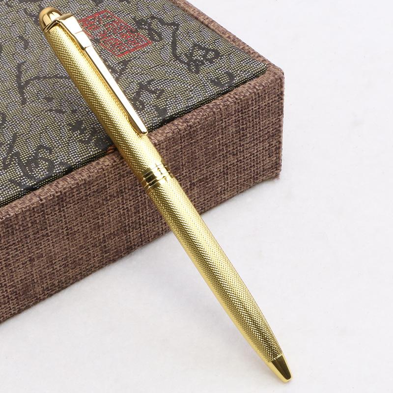All-Black Engraved Office Metal Ballpoint Pen High-Quality Advertising Gift Pen Rotating Striped Kors Ballpoint Pen