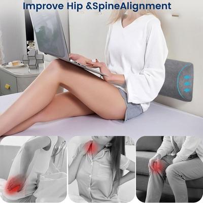 Memory Foam Bolster Pillow Ergonomic Removable Cover Lumbar Support Pillow Multi-functional Hypoallergenic Semi Roll Pillow
