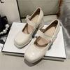 Heels Women Trend Chunky Heels Square Toe Platform Shoes Mary Jane Elegant Fashion Sexy  Luxury Designer Casual Plus Size
