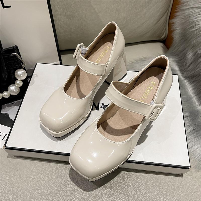 Heels Women Trend Chunky Heels Square Toe Platform Shoes Mary Jane Elegant Fashion Sexy  Luxury Designer Casual Plus Size