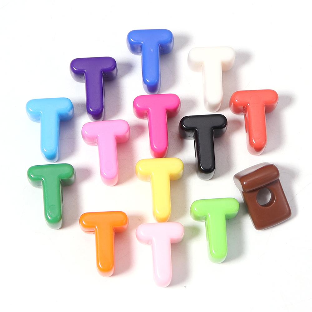 10pcs A-Z Letter Beads Acrylic Alphabet Beads Largr Size Loose Beads  For Jewelry Making DIY Keychain Phone Chain Accessories