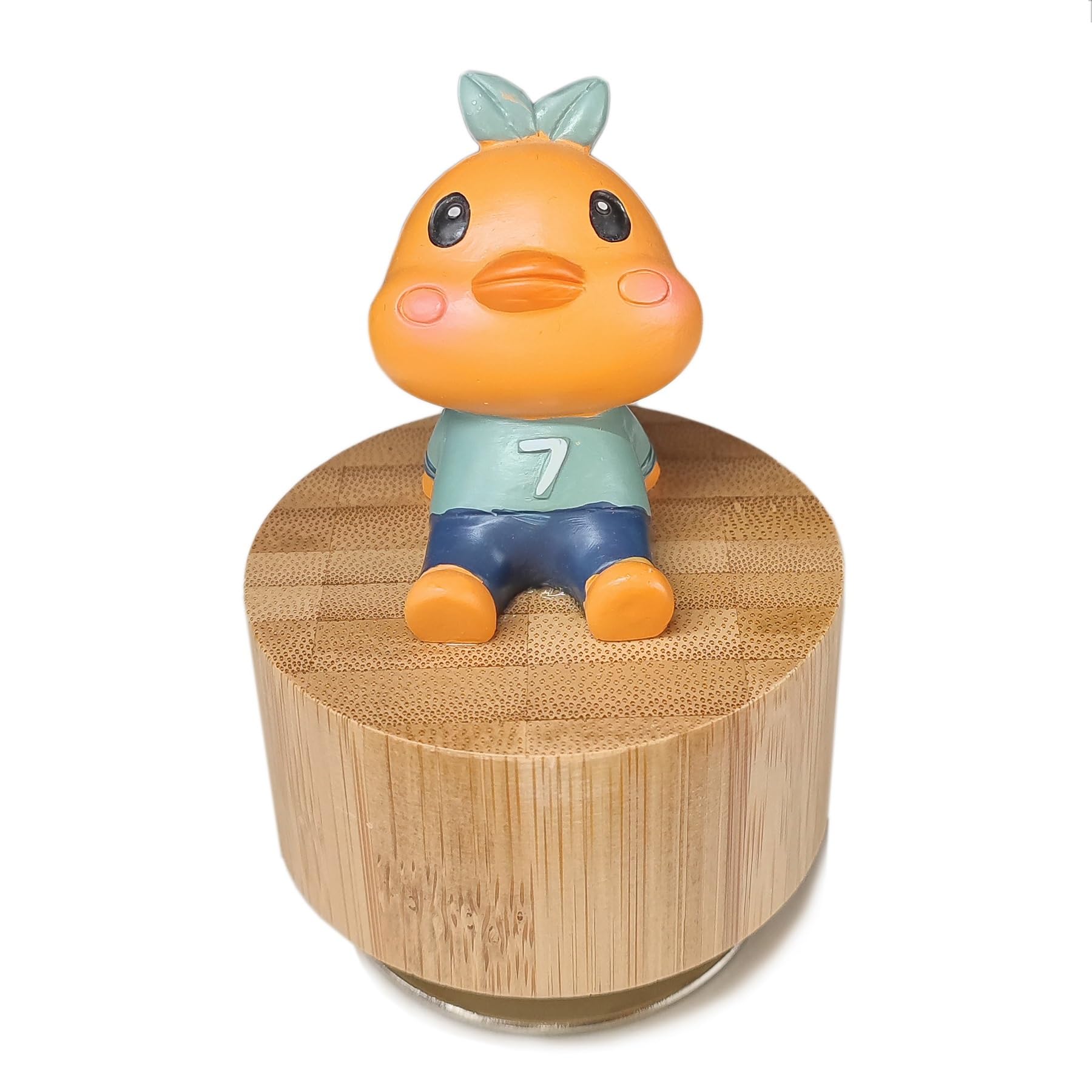 

falado Mini Wooden Animal Rotary Music Box with Cute Chick Decoration You are My Orange and Beige (Tune Sunshine),