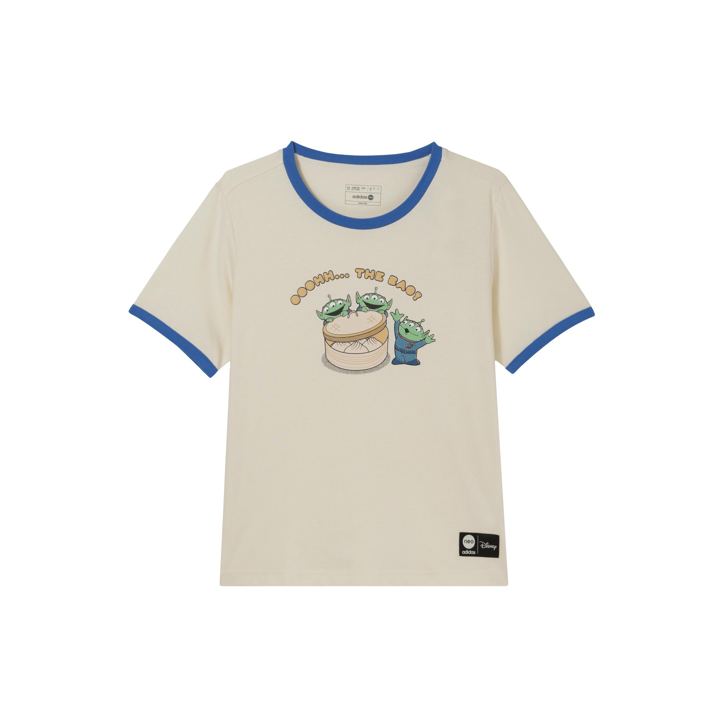 (WMNS) adidas Neo x Disney Graphic T-Shirt White Green Women s IP9383