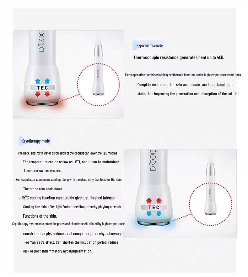 Hydrating Beauty Device: Ice & Heat Compress, Electroporation, Oxygen Injection for Skin Rejuvenation