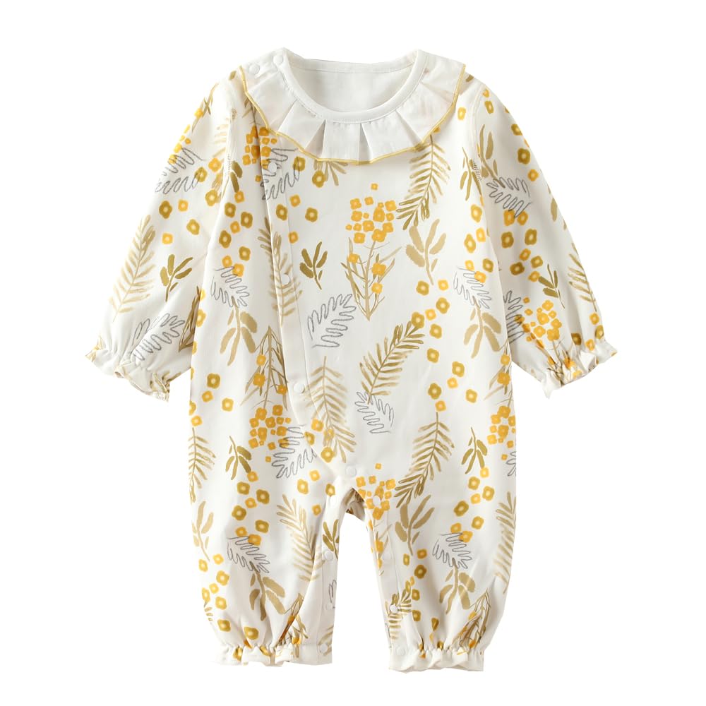 

Baby nest Baby Newborn Long Size Months Girls Romper/Coveralls/Overalls, Cotton, Fall/Winter, Sleeve, Yellow, 66, 3-6