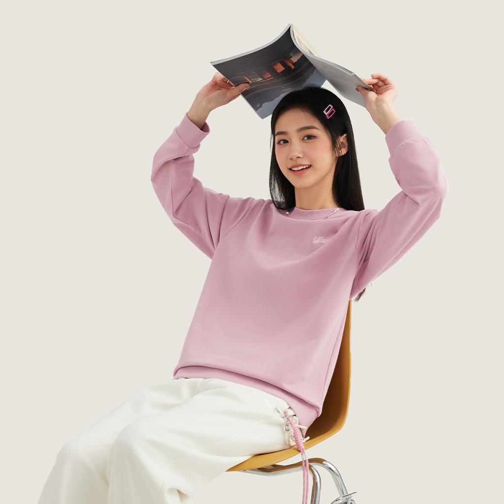 Li Ning Sports Lifestyle Series Casual Loose Round Neck Logo Sweatshirt Unisex sweatshirt AWDVF75-2