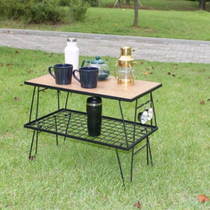 Camping Mesh Table with Storage Rack