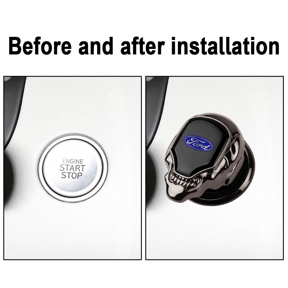 One-key Start Cover Car Engine Start-stop Button Center Cover For Ford ST MK2 FOCUS Mondeo Fiesta EcoSport Ranger Fusion Mustang