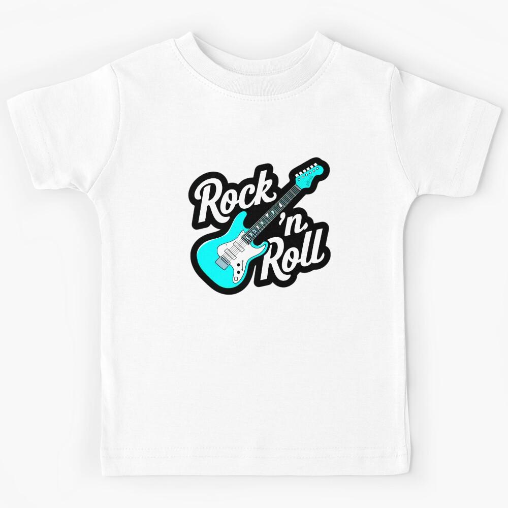 Rock n Roll Lover Electric Guitar Logo Kids T-Shirt 110