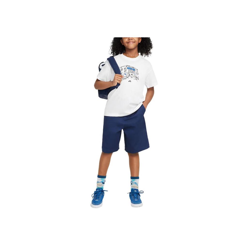 Nike T-Shirt SB Loose Fit Crew Neck Short Sleeve Kids Tops White HQ3226100