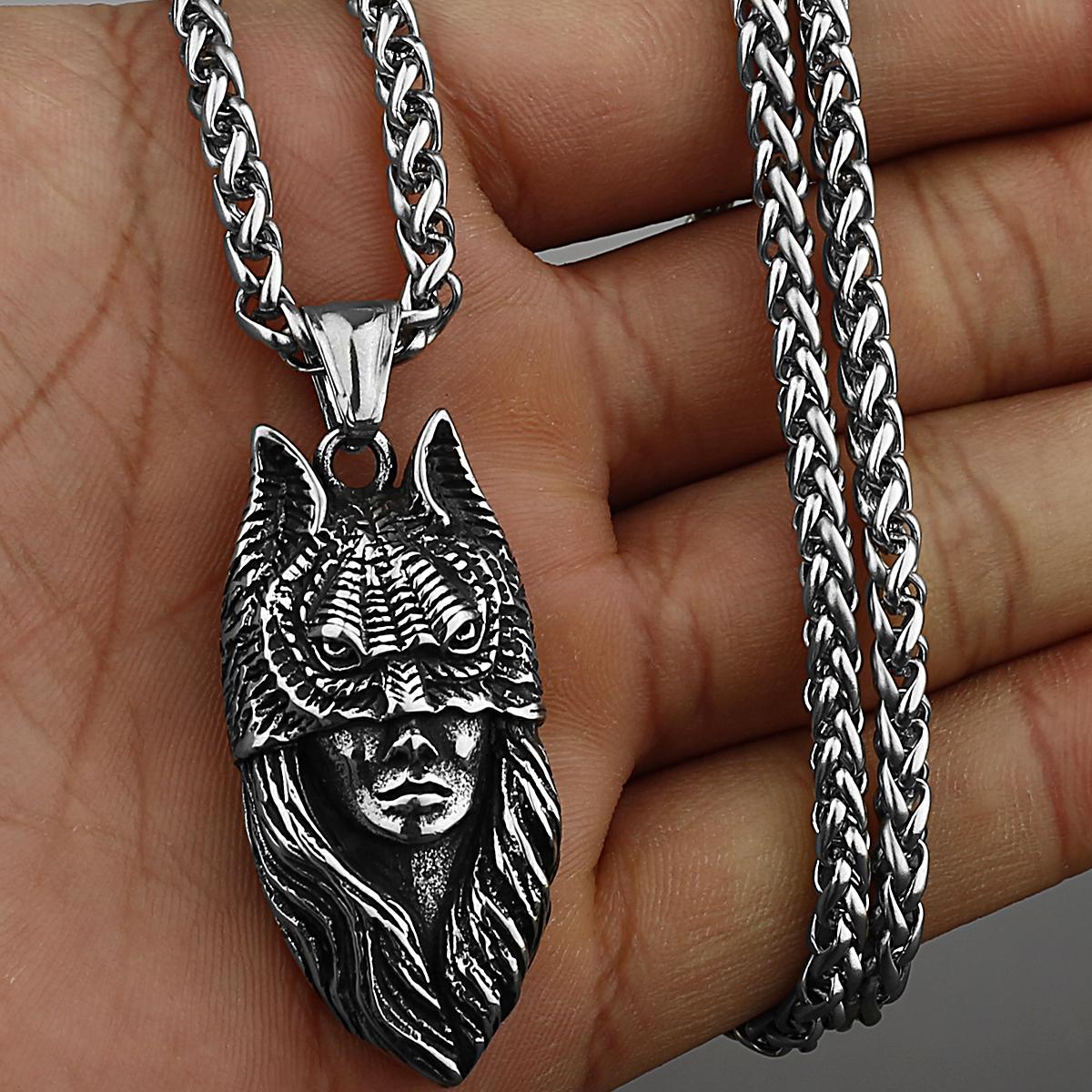 

Stainless Steel Neo-gothic Fashion Skull Necklace All Kinds of Men and Women Ghost Head Pendant Necklace Wholesale chainless