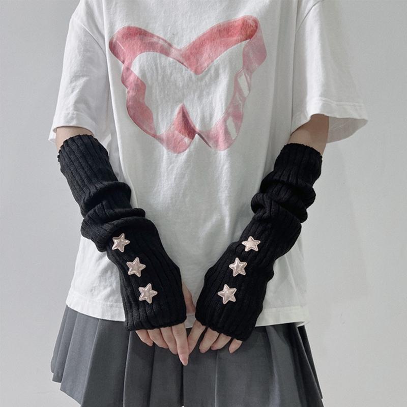 Sexy Mittens Music Festival Fingerless Gloves Party Supply Costume Arm Gloves Knitting Fingerless Arm Sleeve