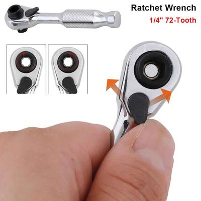 1Pcs 14 Drive Ratchet Wrench with Anti-slip Ergonomic Handle Mini Torque Spanner 72-Tooth Lightweight Compact Design Hand Tool