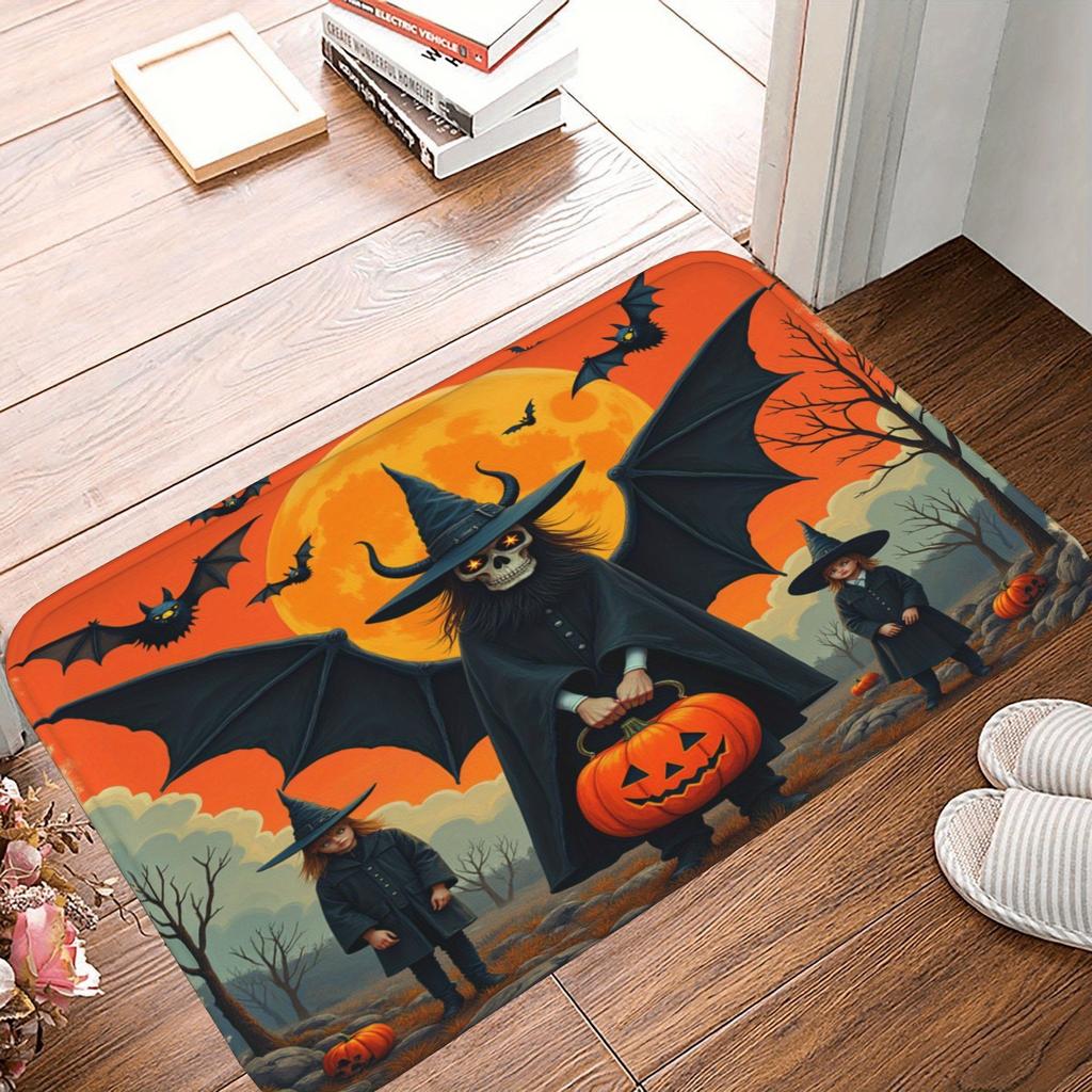 1PC Halloween skull Kitchen Rug Non-Slip Door Mat Pop design Bathroom Rug Bath Mat Carpet for Home Sink Laundry Decor