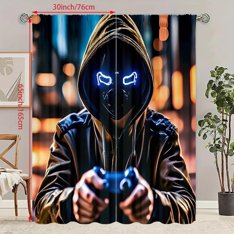 

Шторы с геймерским принтом - гостиная, кабинет, приватные шторы, шторы для гостиной, шторы для спальни, 14Wx39L(35x100CM)x2