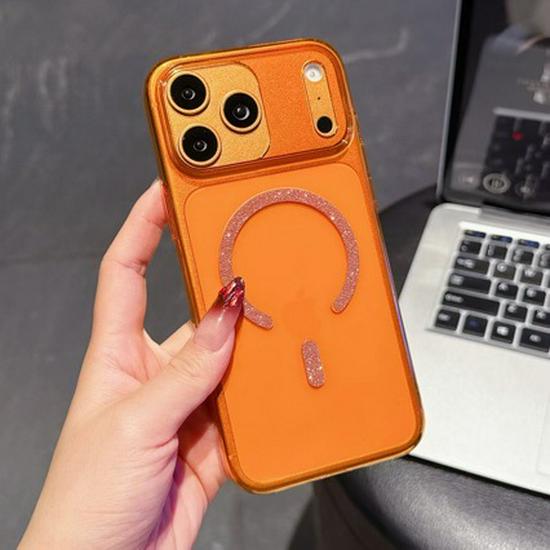 Compatible Glitter Magnetic Adsorption iPhone 17 Pro Max Ultra-Thin Transparent Case 16 Pro Max