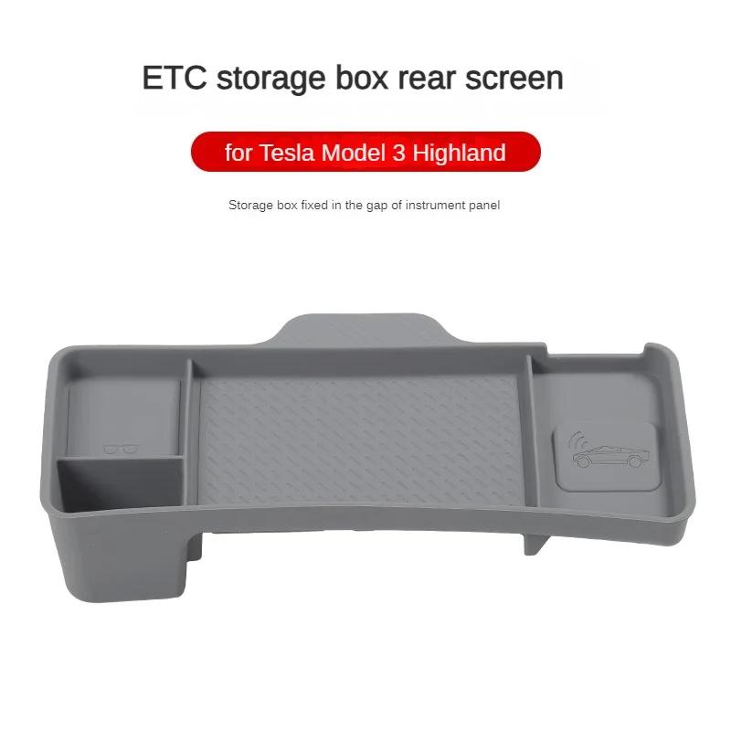 For Tesla Model Y L 2026 2025 Dashboard Storage Tray YL Tissue Box Glasses Holder Rear Screen Organizer Model Y Juniper Gadget