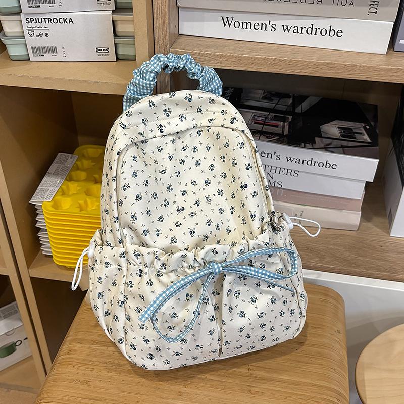 School bag female ins wind Korean cute butterfly festival small fresh school bag literary student backpack college wind backpack large bag