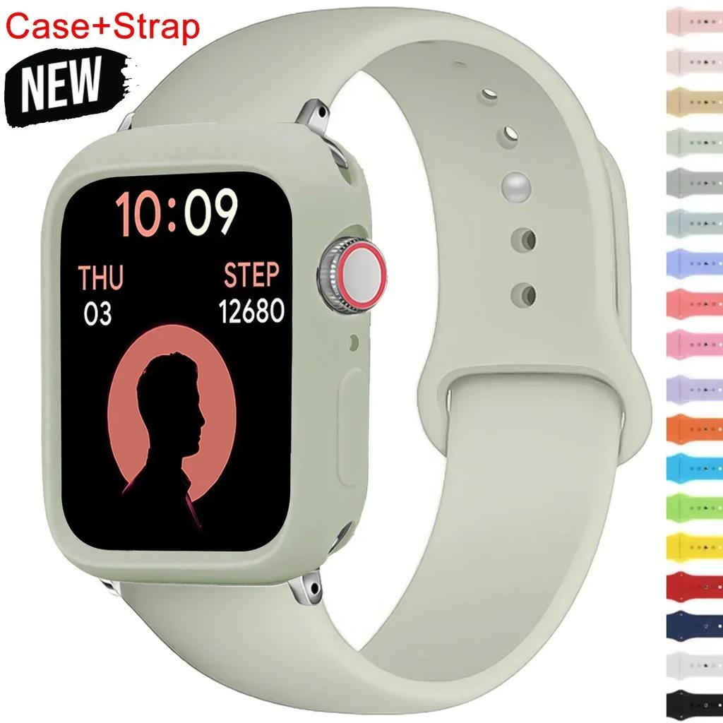 Custodia in TPU+Cinturino per Apple Watch Band 46 42 44 41 40mm 45mm 49mm Protezioni Schermo per Apple IWatch Serie 11 10 9 8 7 6 band