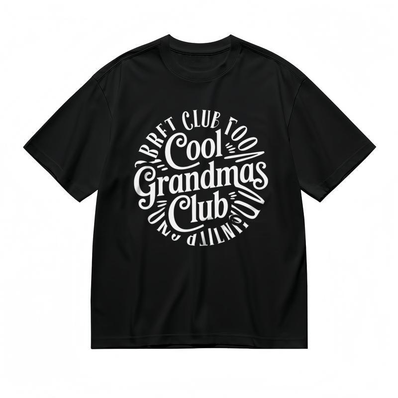 Women's Fashion Comfy Classic T-Shirt Retro Font Grandparent Club Design Tee