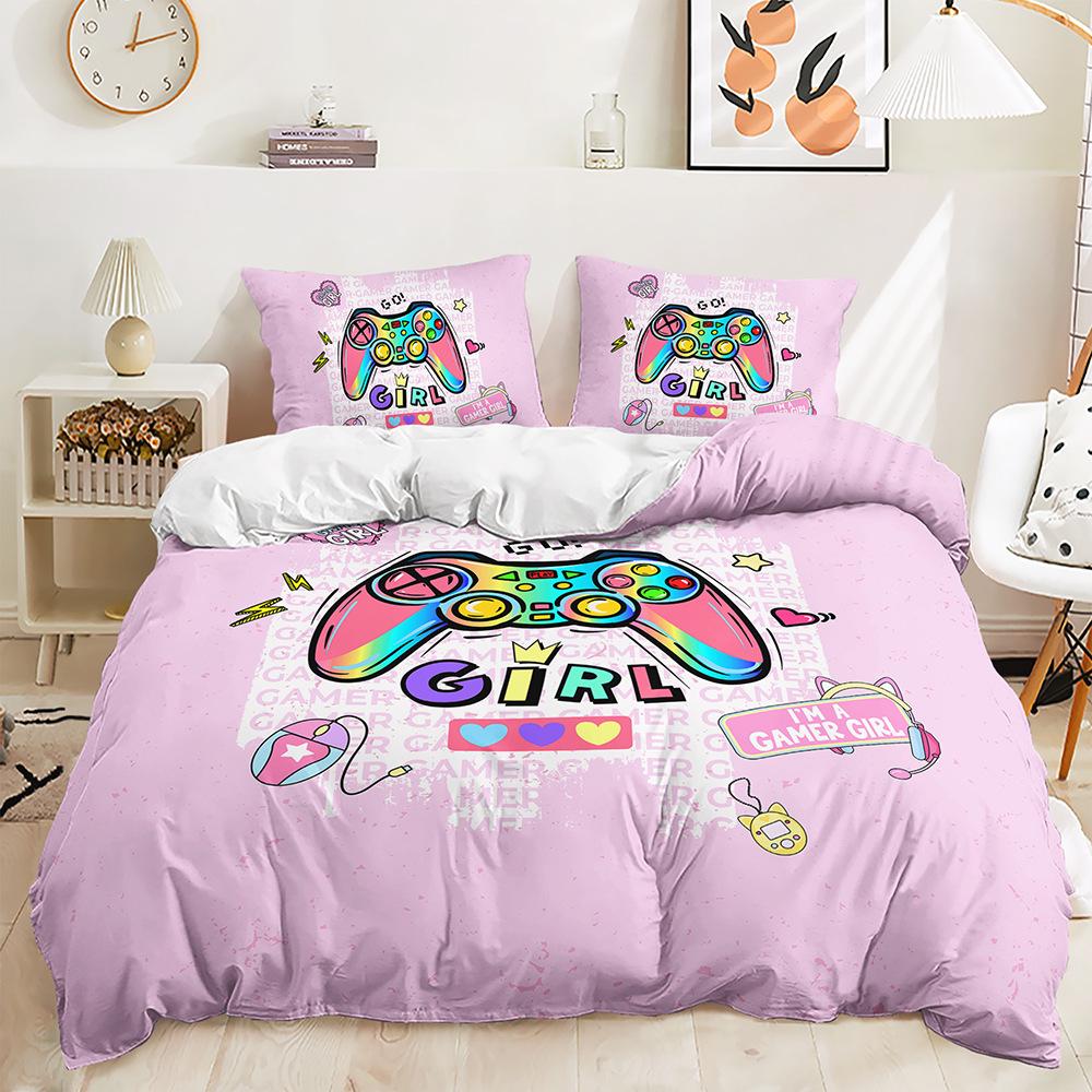 

Пододеяльник для геймпада, игровой чехол для кровати, цифровая печать, комплект из трех предметов постельного белья 135 * 200 (two-piece set) 90g