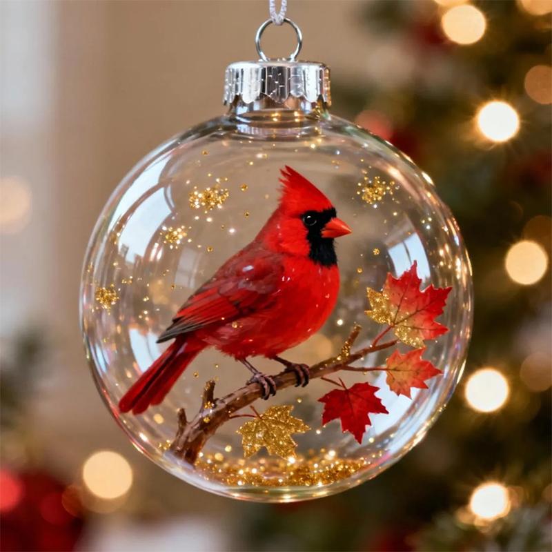 

Nature Birds Clear Christmas Ornament Hummingbird Christmas Tree Ornaments for Xmas Decor Clear Balls for Home Decor
