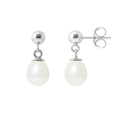 Earrings - - Comet - Freshwater Cultured Pearls 6-7 Mm - 925 Silver - Woman