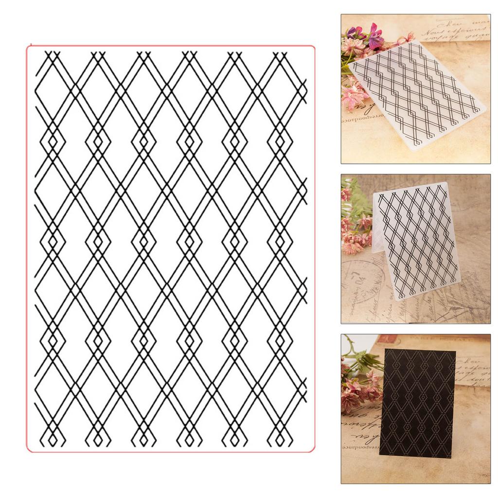 Plastic Craft Template Grid Background Embossing Folder Embossing Stencil For Card Making