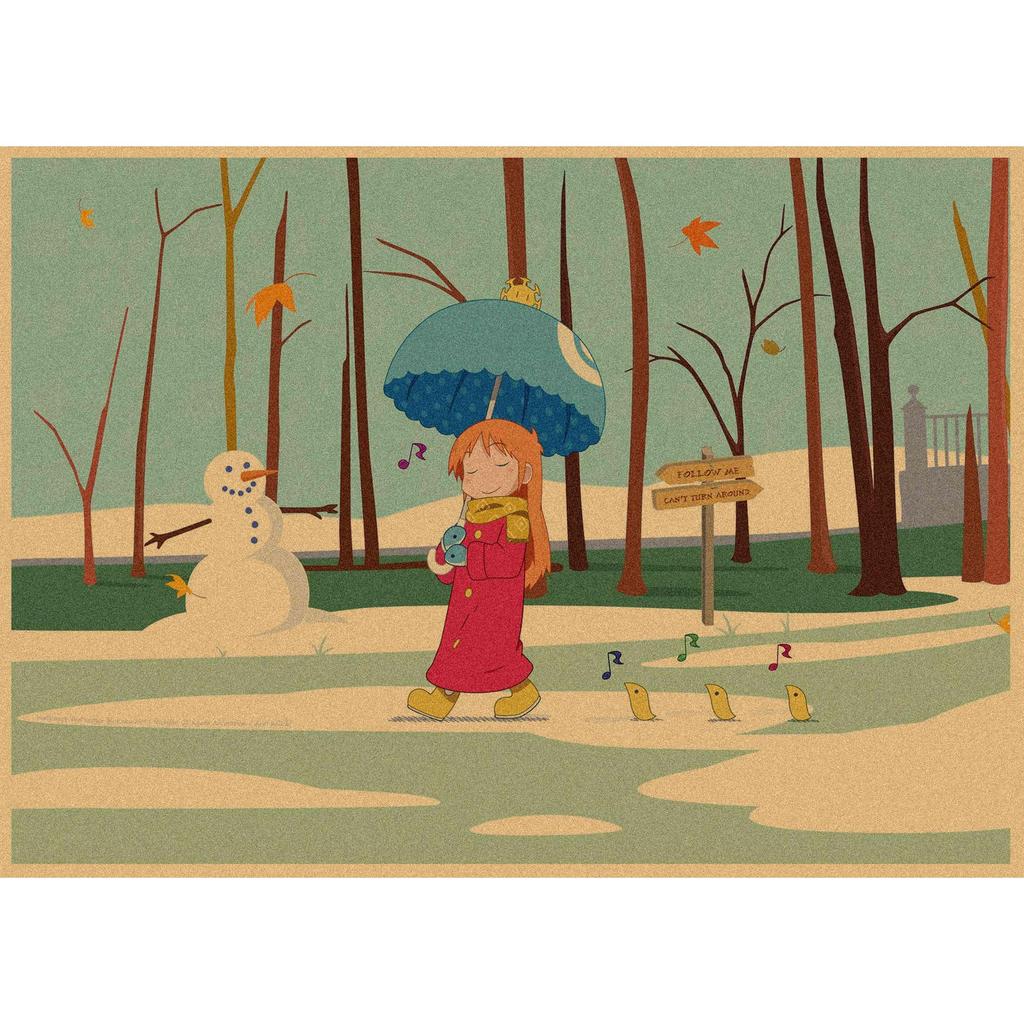 Retro Japanese Anime Kraft Paper Poster - My Ordinary Life Wall Art Mural