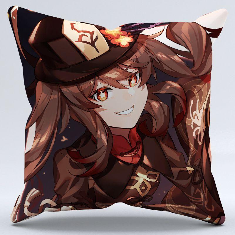 Genshin Impact Hu Tao Pillow Case Home Decorative Magical Anime Cushion Game