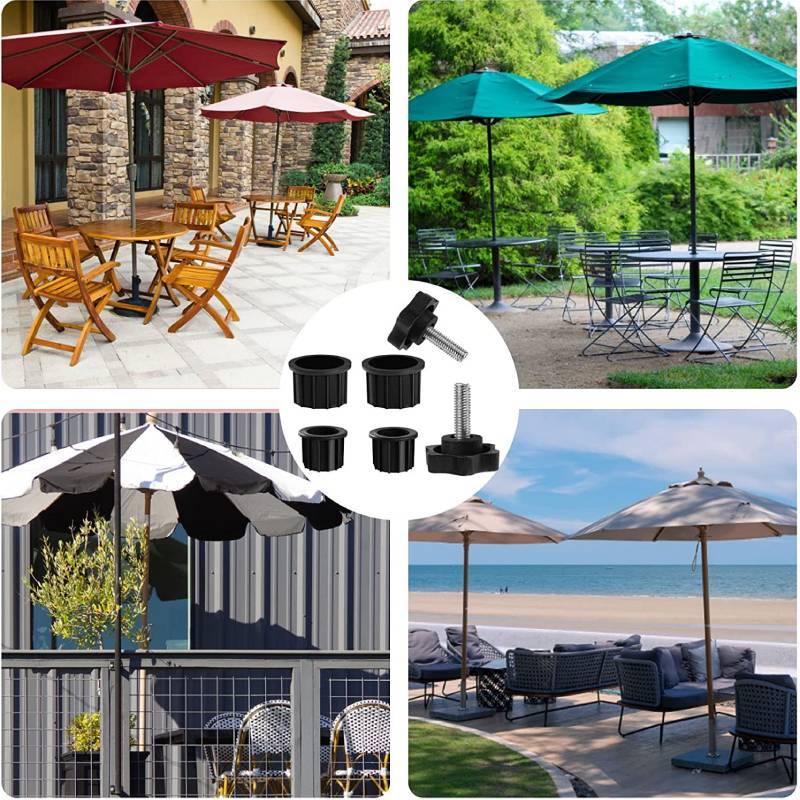 Plastic Umbrella Base Adapter With Screw Fixing For Solar Umbrella Stand And Support Pole
