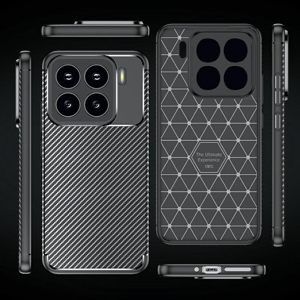 For Xiaomi 15 Pro Case Carbon Fiber Texture TPU Phone Cover Heat Dissipation