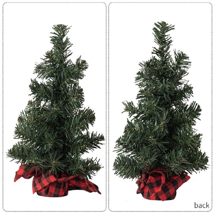 Tabletop Ornament Miniature Christmas Tree with Burlap Base Elegant Small Pine Tree Holiday Season Party Decoration