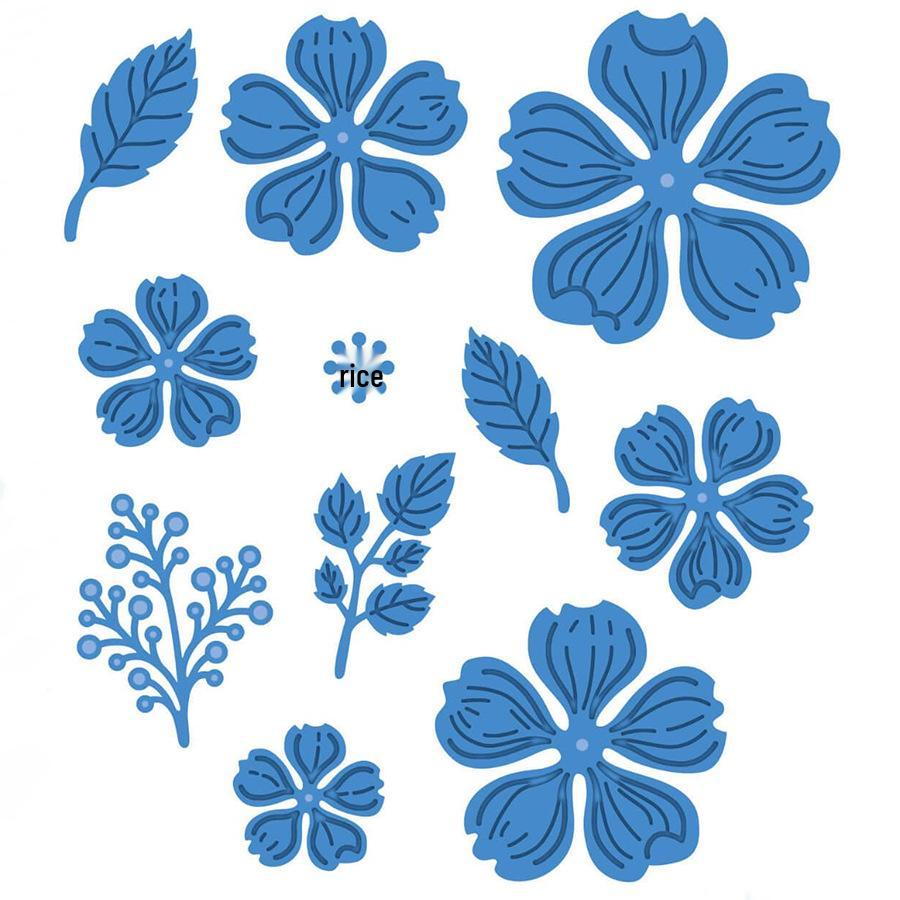 5990 Combo de Flores Troqueles de Metal Acero al Carbono para Bricolaje