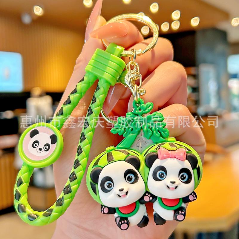 Panda Keychain: Cute Fruit Backpack Pendant & Student Gift