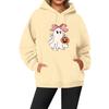 Women's Casual Fashion Solid Color Rugby Print Long Sleeve Hooded Sweatshirt Top