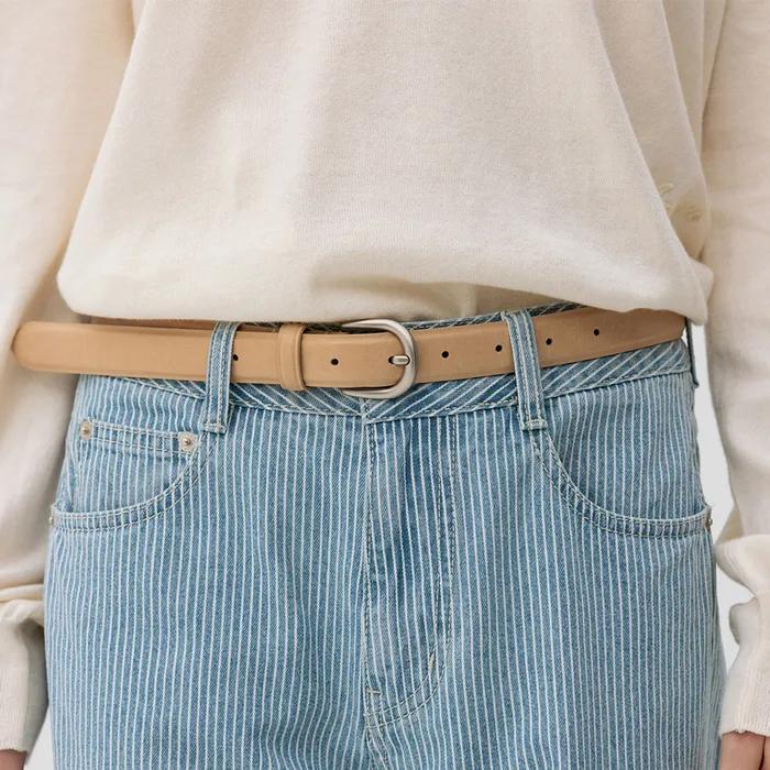 [11th]BAENGNOKDAM Leather belt (Ivory/Burgundy/Navy/Beige/Black/Brown/Chocolate)