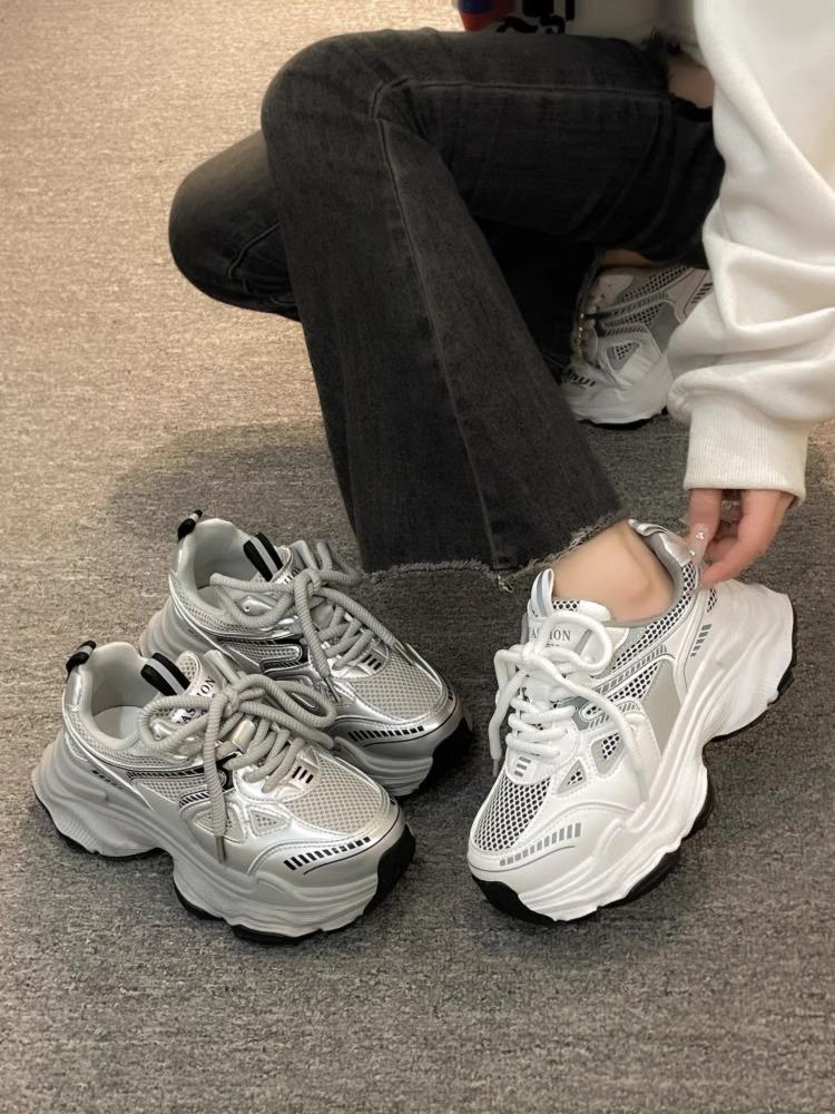 Fashion Women  Flat Shoes Trainers Ladies Thick Sole Shoes Thick Sole Tennis Vulcanized Shoes Fashion Casual