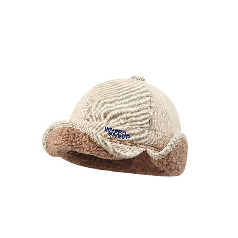 Lamb wool thickened warm duck tongue ear protection hat men and women autumn and winter thickened cycling flight