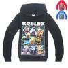Vibrant Children's Roblox Print Hoodie Sweater With Long Sleeves And Comfortable Fit