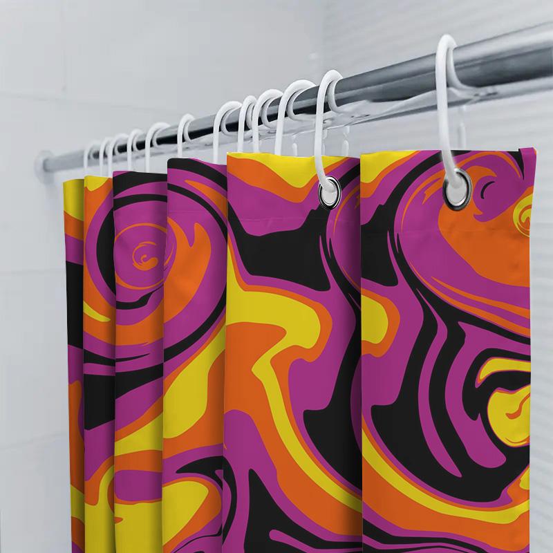 Modern Bath Decor: Bold Swirls Shower Curtain For Bathroom