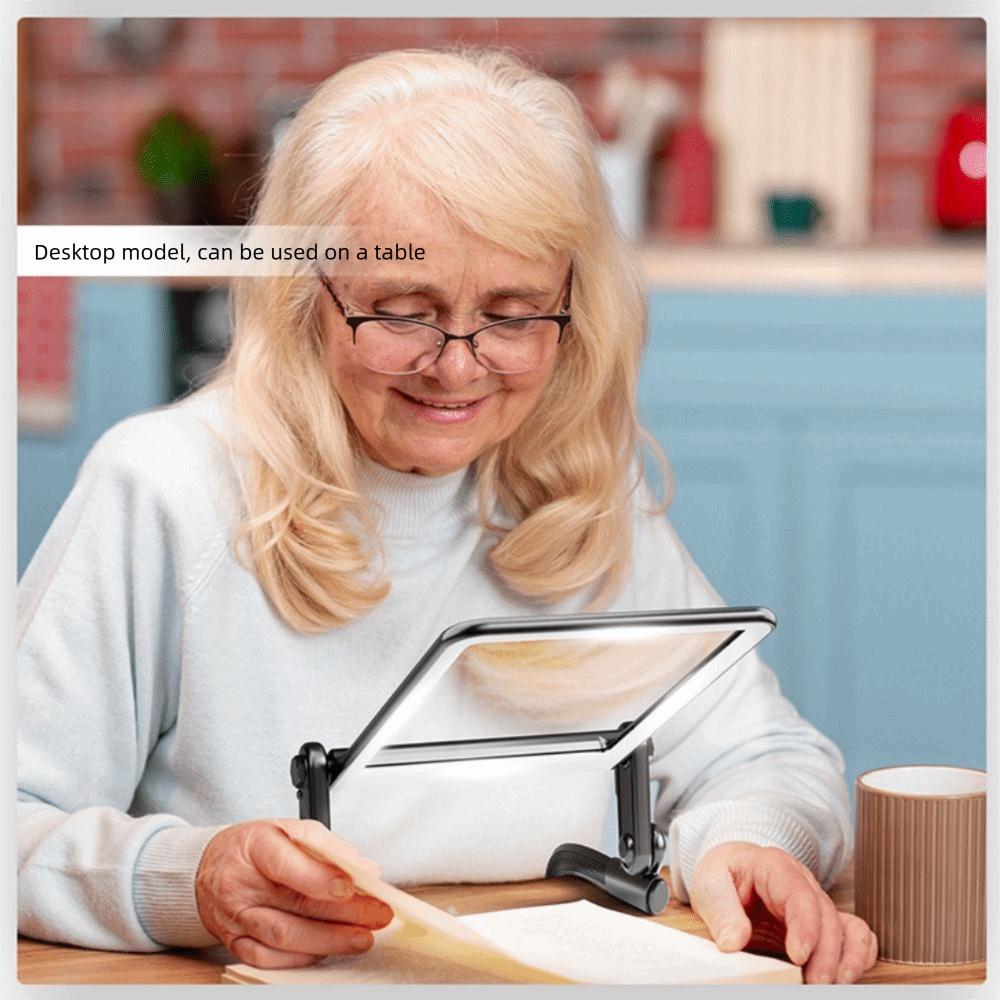 40 LED Reading Magnifying Glass USB-C Power Full Book Page Magnifier Elder