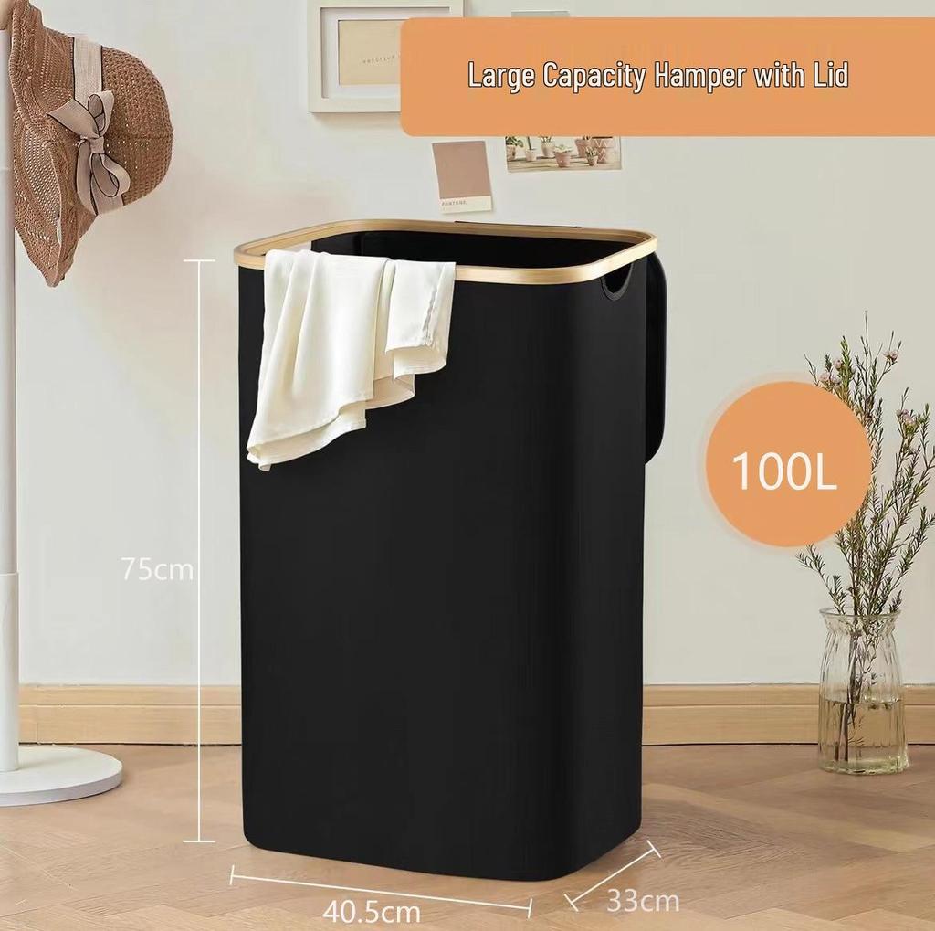 Foldable Laundry Basket with Inner Bag - Bathroom & Bedroom Storage, Oxford Cloth Hamper