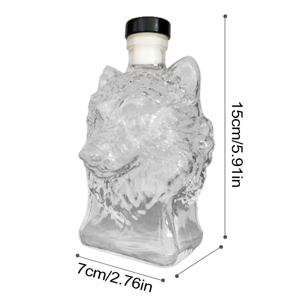 

Whiskey Decanter Glass Liquor Decanter Bottle 350ml Wolf-Head Profile Spirit Bar Tool Drink Container for Father Men Husband Dad чистий